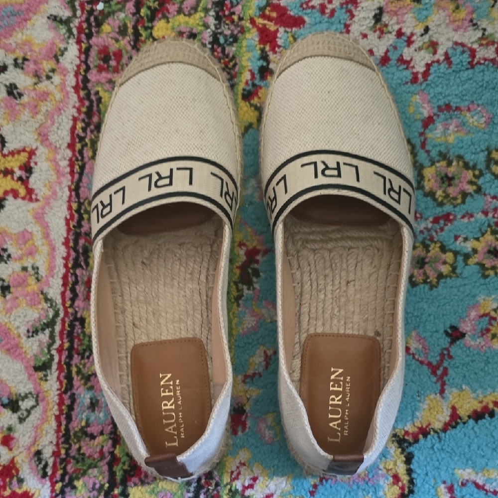 LAUREN Ralph Lauren Beige Espadrille Flats 9.5